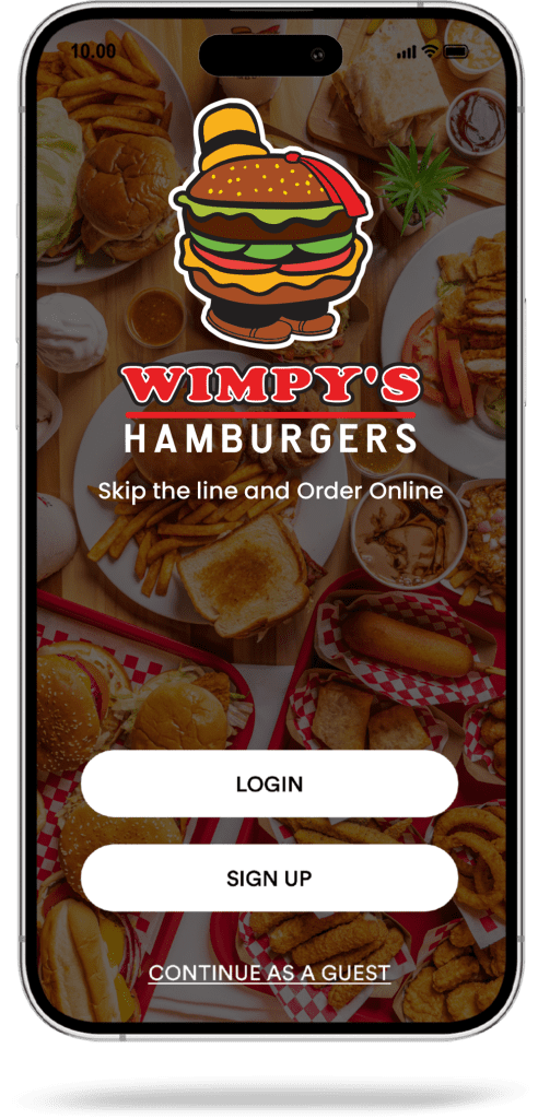 Wimpy’s rewards app shown on a phone